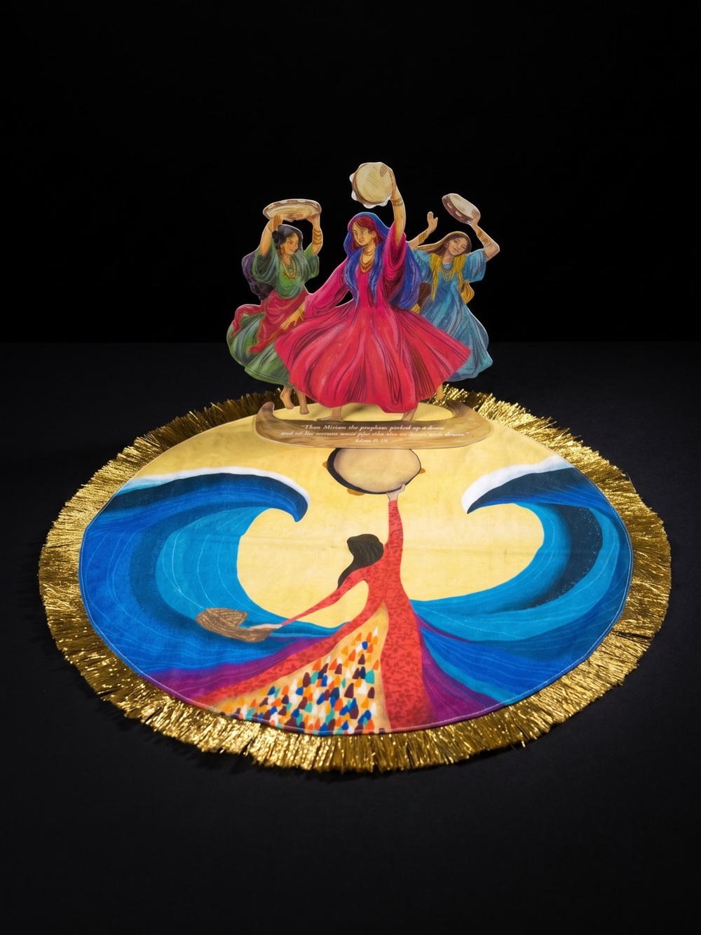 Miriam’s Tambourine The Women’s Dance Metal Art Display and Doily of Same Name
